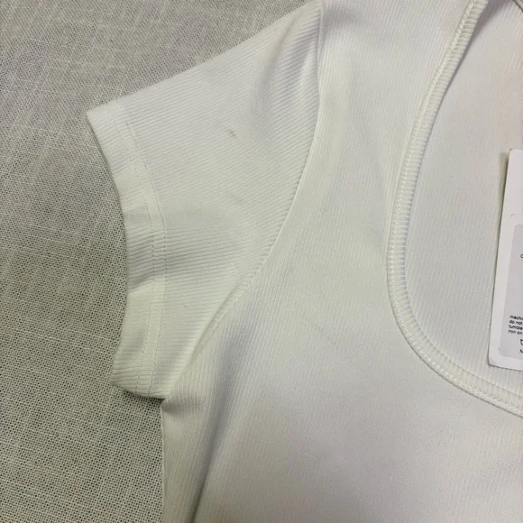 Cider Women’s XL White Thong Bodysuit NWT Ribbed Snap Crotch Summer Sexy - Picture 5 of 9